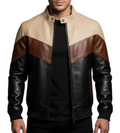 Men's Multi-Color Leather Jacket