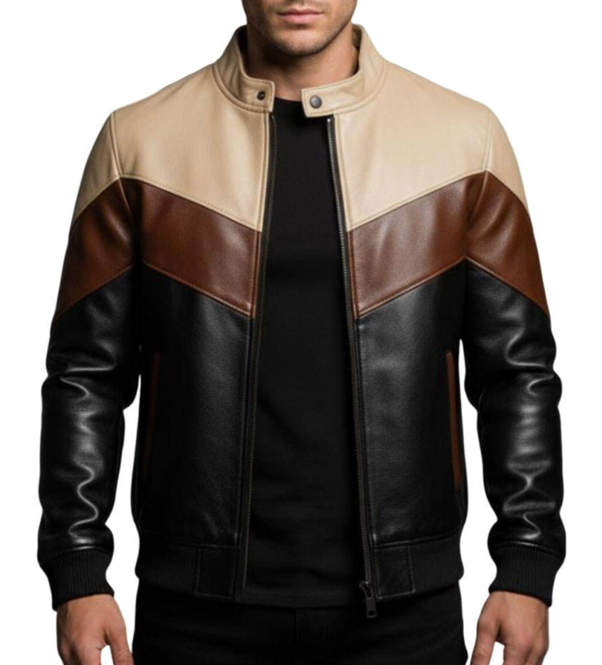 Men's Multi-Color Leather Jacket